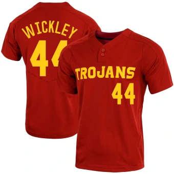 Men's USC Trojans Malikai Wickley Cardinal Vapor Two-Button Baseball Jersey - Replica