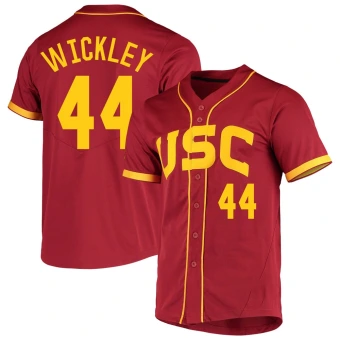 Men's USC Trojans Malikai Wickley Cardinal Vapor Untouchable Full-Button Baseball Jersey - Replica