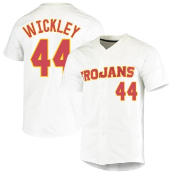 Men's USC Trojans Malikai Wickley Vapor Untouchable Full-Button Baseball Jersey - Replica White