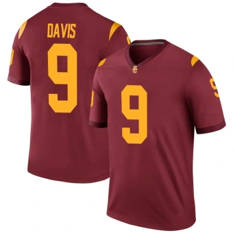 Men's USC Trojans Raesjon Davis Cardinal Football Jersey - Legend