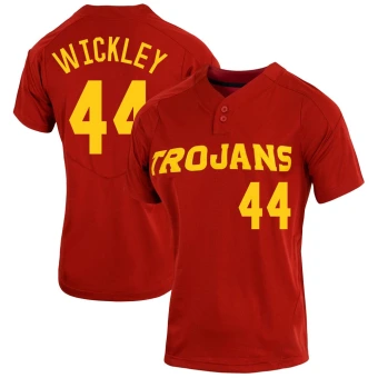 Women's USC Trojans Malikai Wickley Cardinal Vapor Two-Button Baseball Jersey - Replica