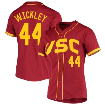 Women's USC Trojans Malikai Wickley Cardinal Vapor Untouchable Full-Button Baseball Jersey - Replica